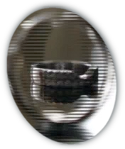 one ring on the table, the other one spinning around it, a symbol of love