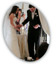 Matt with Catherine breaking the glass