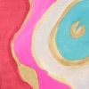 corals, pinks and turquoise swirls detail from Juliet Spitzer's custom-made silk tallit